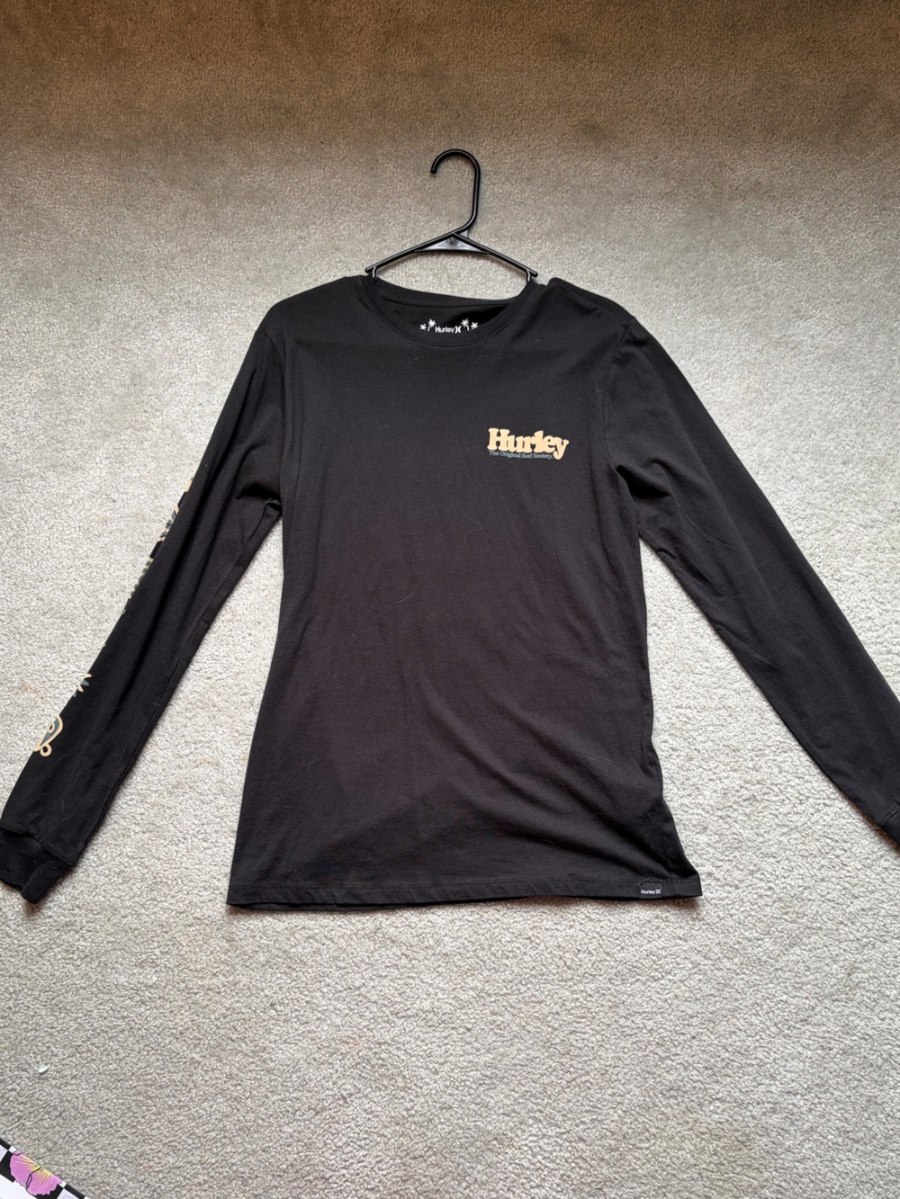 Hurley Black Long Sleeve Logo Tee